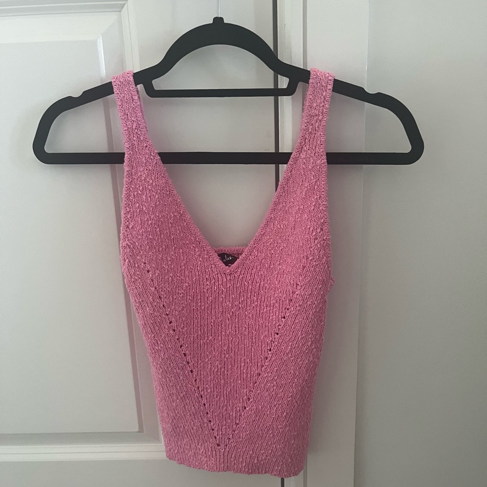 Lulus Pink Knit V-neck Tank